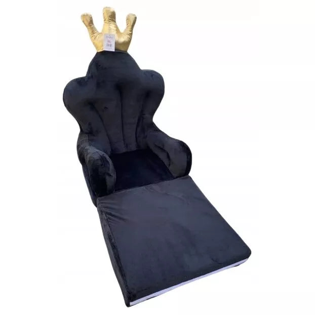 Ištiesiamas vaikiškas fotelis THRONE Black