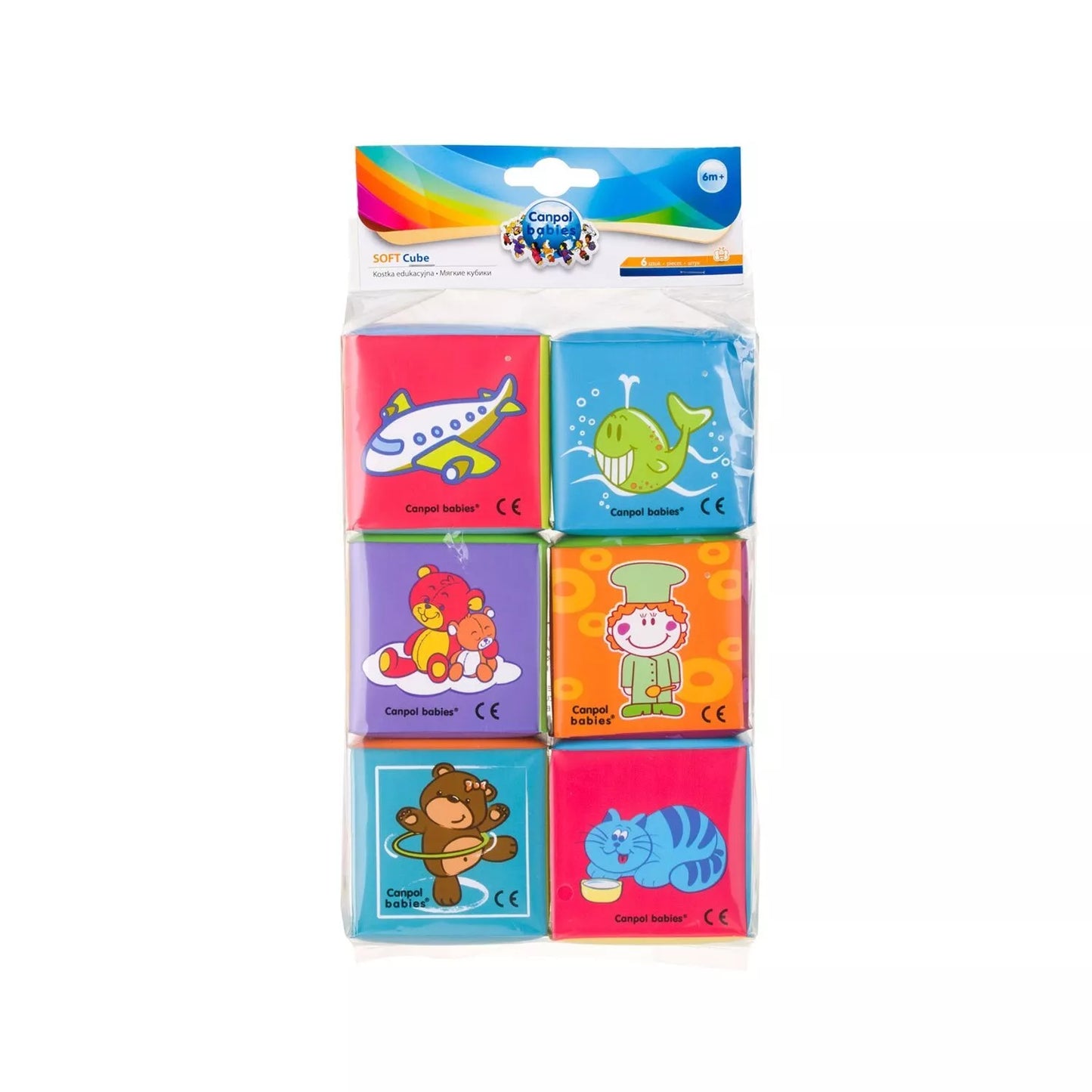 Kaladėlės Canpol Soft Educational Cubes 2/817, 6 vnt.