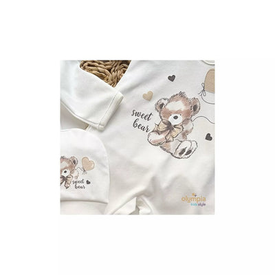 Kūdikio kraitelis - komplektukas Gamex SWEET BEAR 5 dalių, 62 Ecru