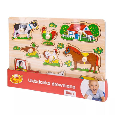 Medinė edukacinė dėlionė Pmily Play FARM