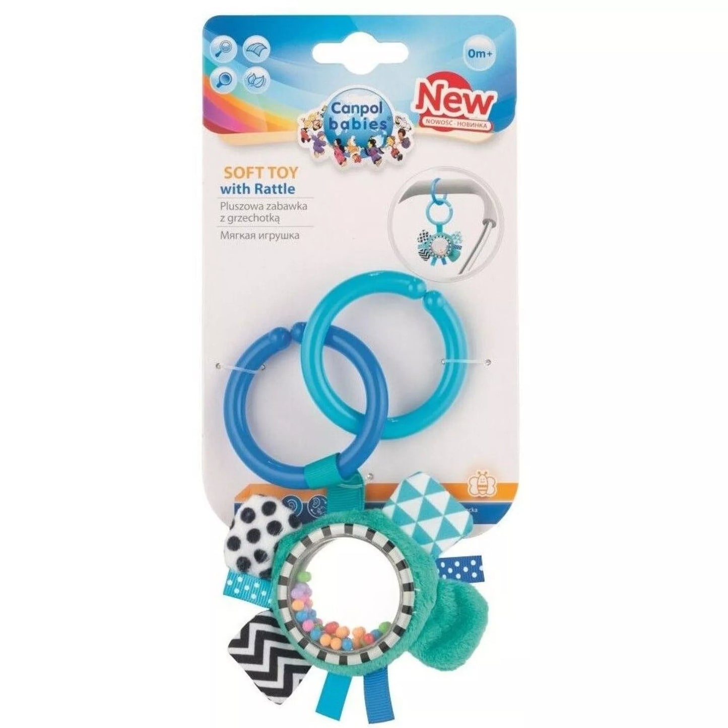 Minkštas pakabinamas barškutis Canpol 68/057 Blue