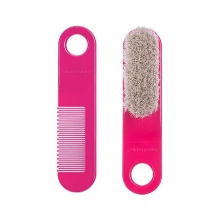 Minkštas plaukų šepetys ir šukos Canpol 2/424 Pink