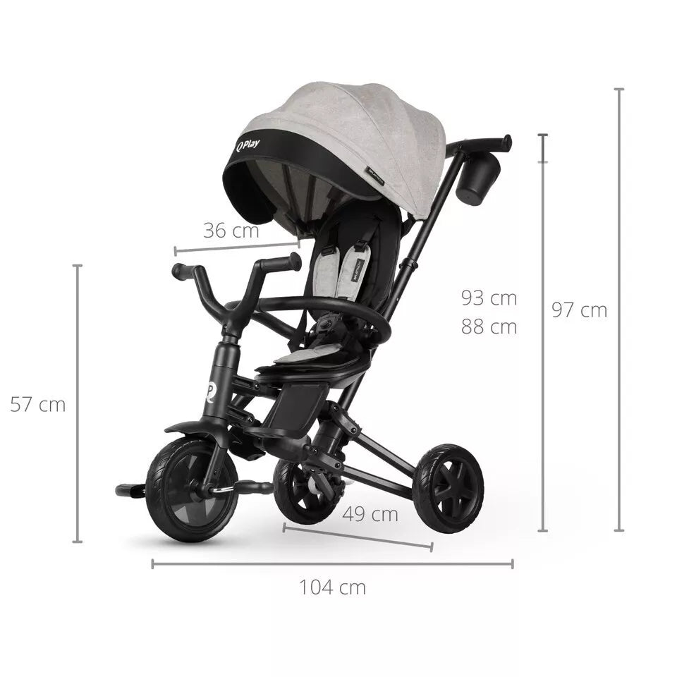 Triratukas sulankstomas QPlay NOVA NIELLO Grey
