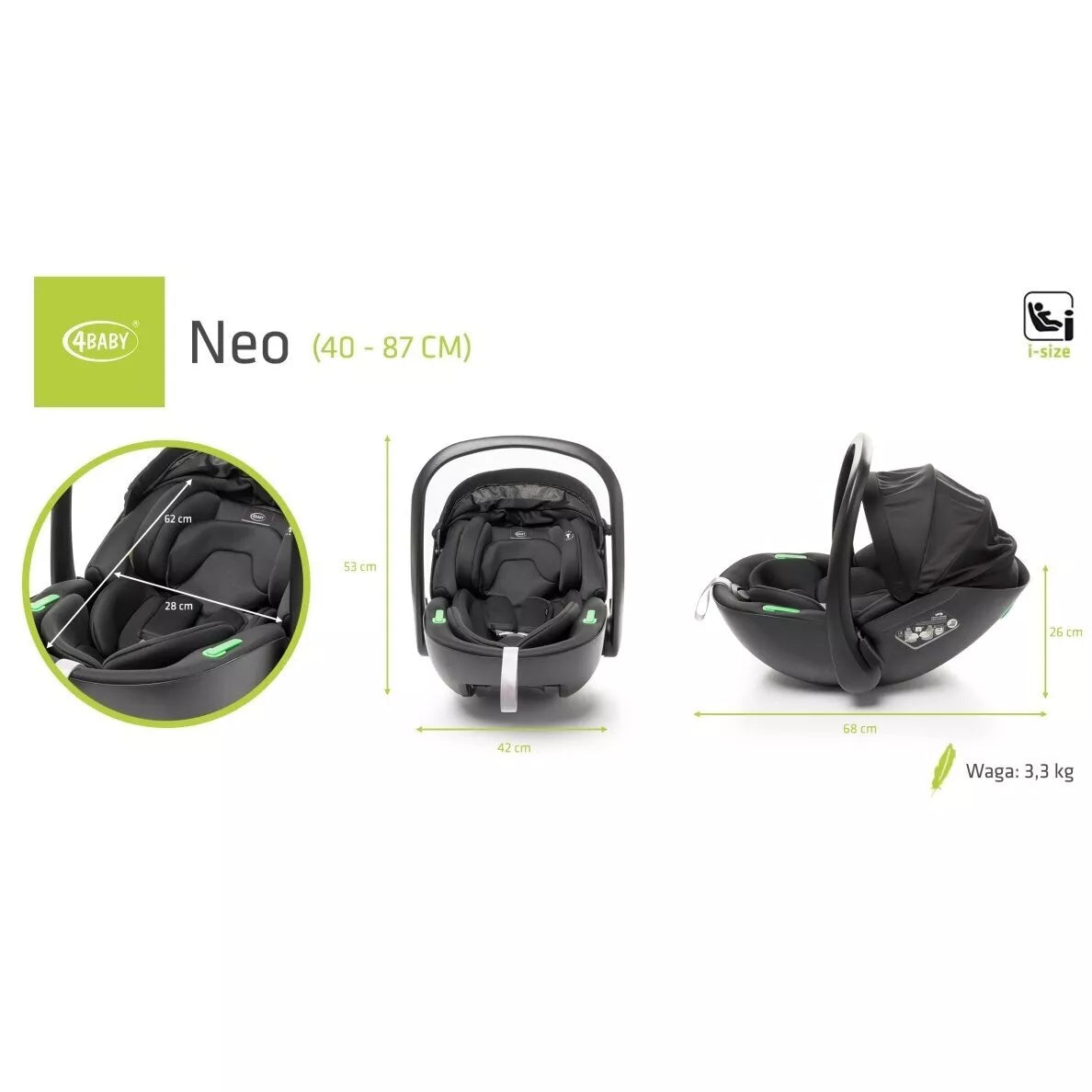 Autokėdutė 4Baby NEO 40-87CM I-SIZE
