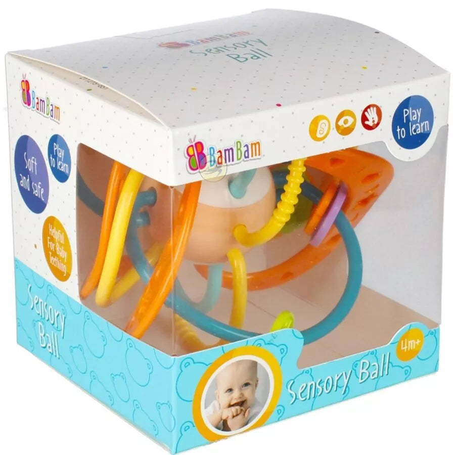 Barškutis su kramtuku BamBam SENSORY BALL Orange