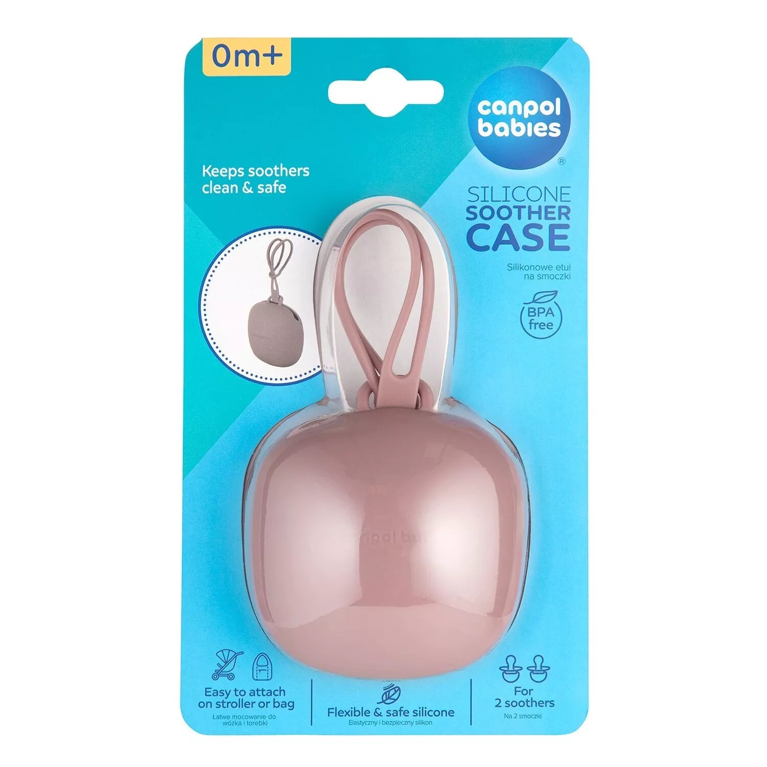 Dėklas čiulptukui silikoninis Canpol 51/402 Pink