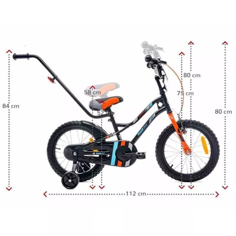Dviratis TIGER Bike 16'' Black/Yellow