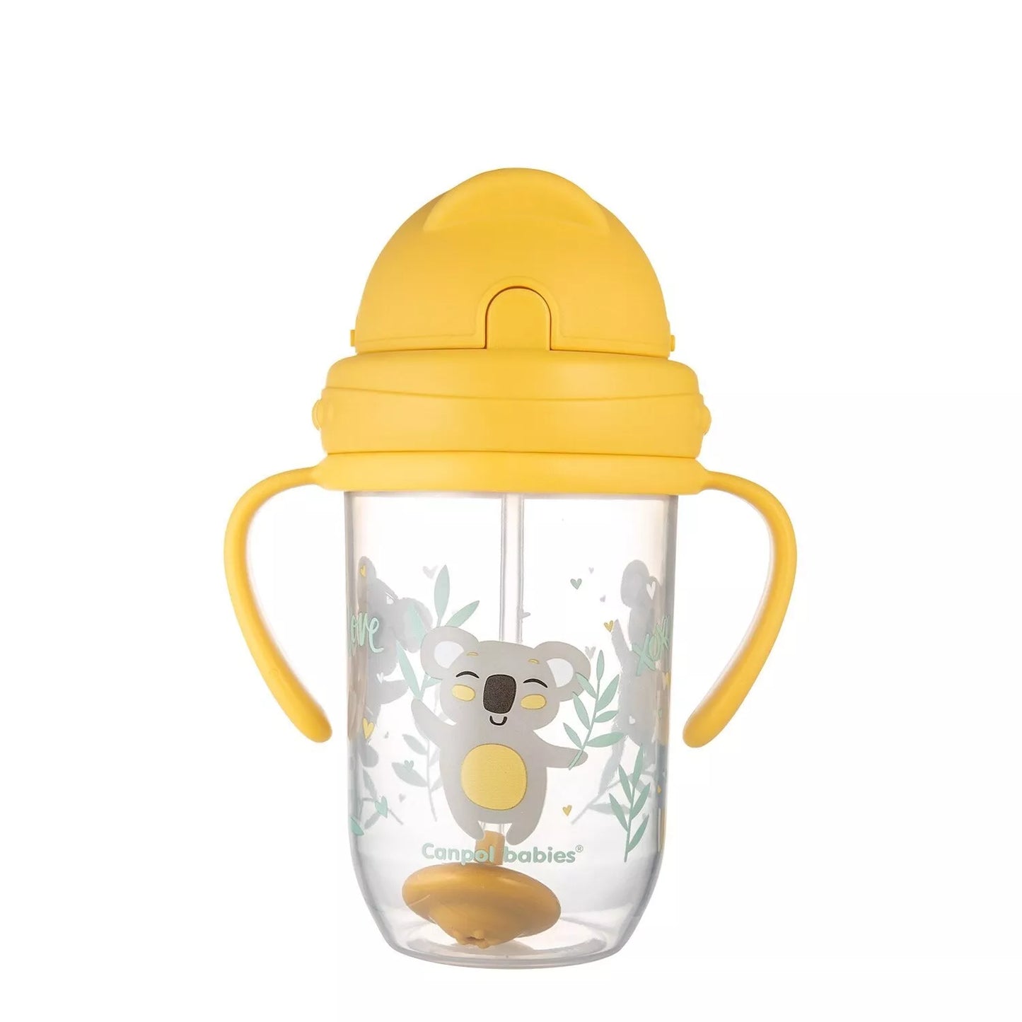 Gertuvė neišsipilanti su šiaudeliu Canpol EXOTIC ANIMALS 56/606 Yellow