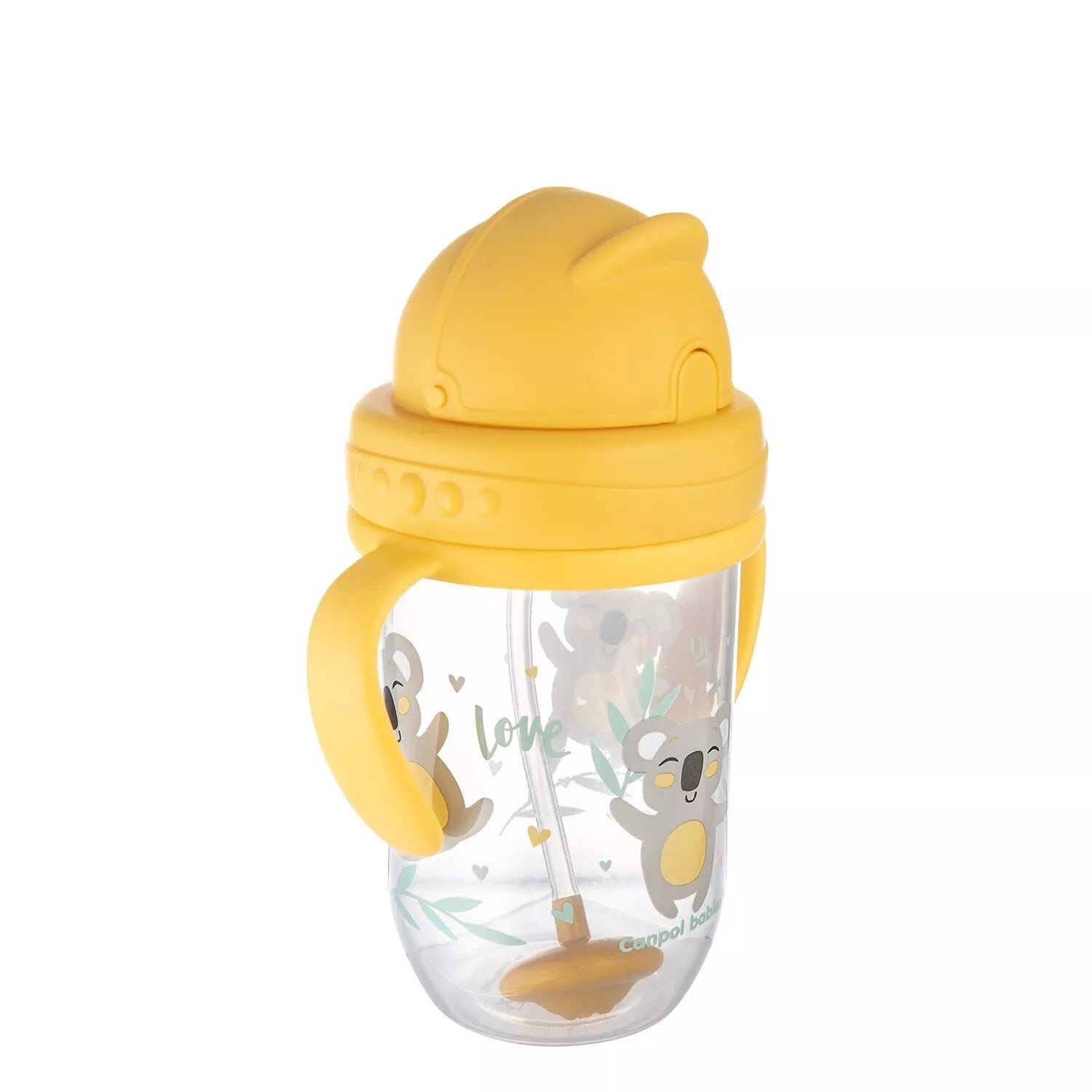 Gertuvė neišsipilanti su šiaudeliu Canpol EXOTIC ANIMALS 56/606 Yellow