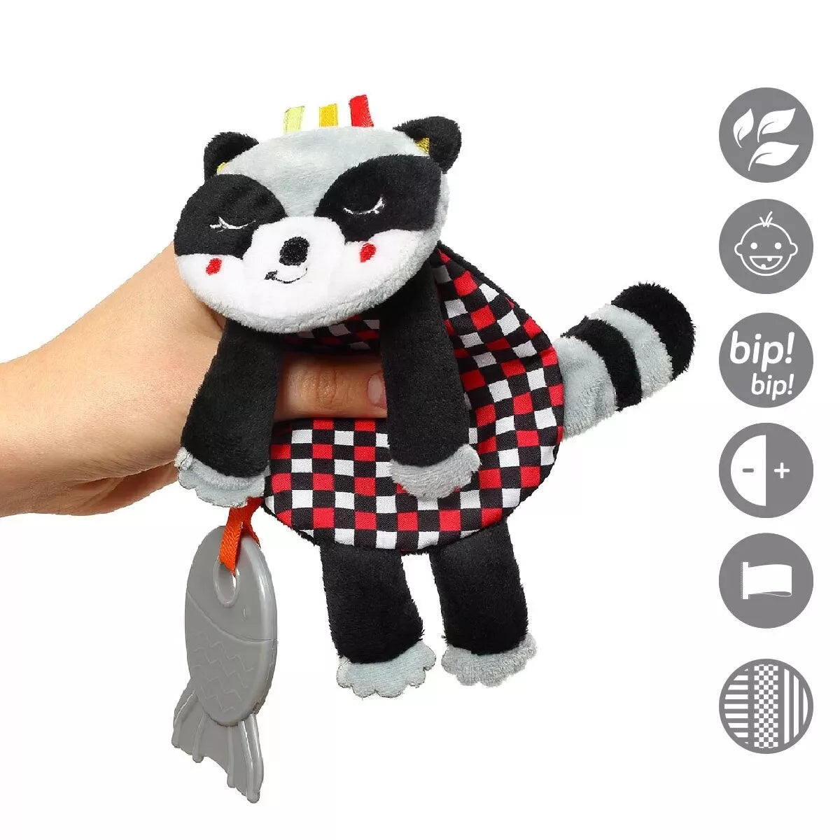 Lavinamasis žaislas BabyOno  FLAT RACOON FELIX