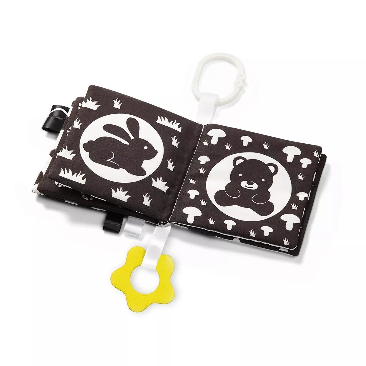 Lavinamoji knygelė su kramtuku BabyOno BLACK&WHITE
