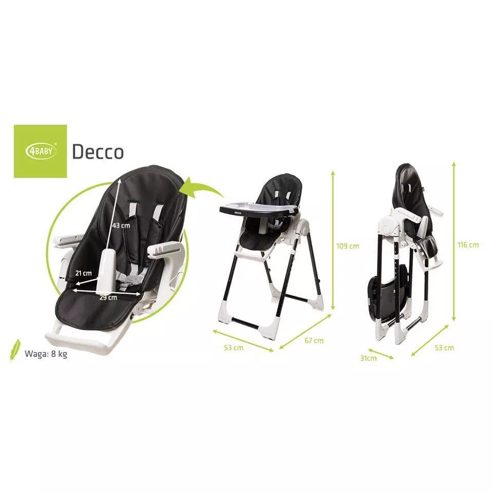 Maitinimo kėdutė 4Baby DECCO Black