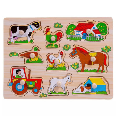 Medinė edukacinė dėlionė Pmily Play FARM