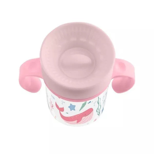 Mokomasis puodelis su rankenomis DEEP SEA 360° Pink