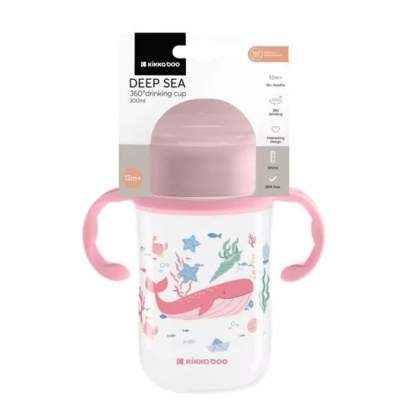 Mokomasis puodelis su rankenomis DEEP SEA 360° Pink
