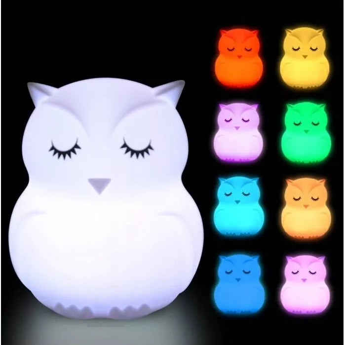Naktinė silikoninė lempa OWL