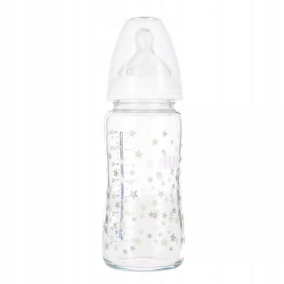 NUK buteliukas stiklinis First Choice+, 240 ml, 0-6
