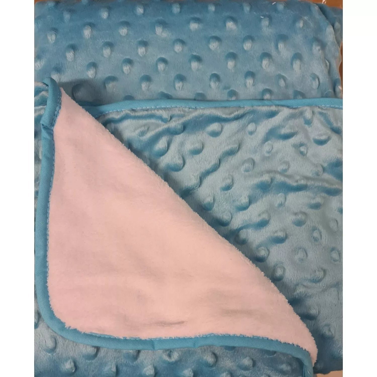 Pledas dvipusis DuetBaby MINKY+CORAL 80x90 cm Turquoise
