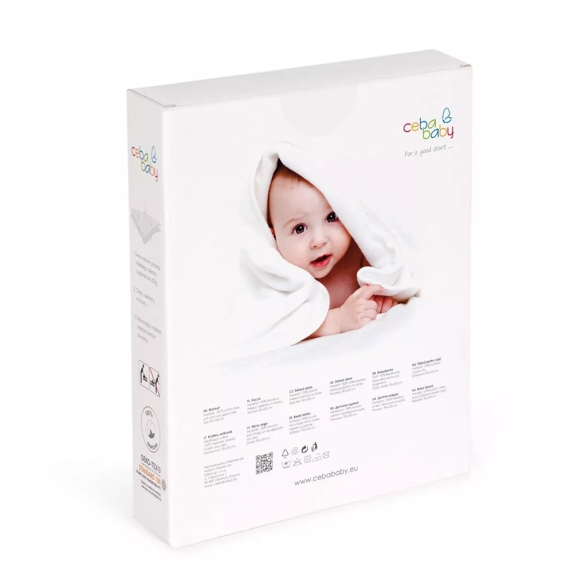 Pledas medvilninis CebaBaby Jersey 90x100, Rombs