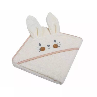 Rankšluostis kūdikiui 3D su gobtuvu RABBIT Ecru