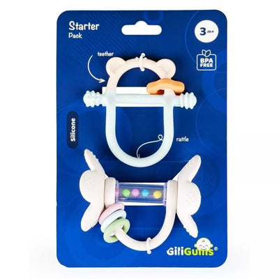 Rinkinis Silikoninių Kramtukų su barškučiu GiliGums STARTER