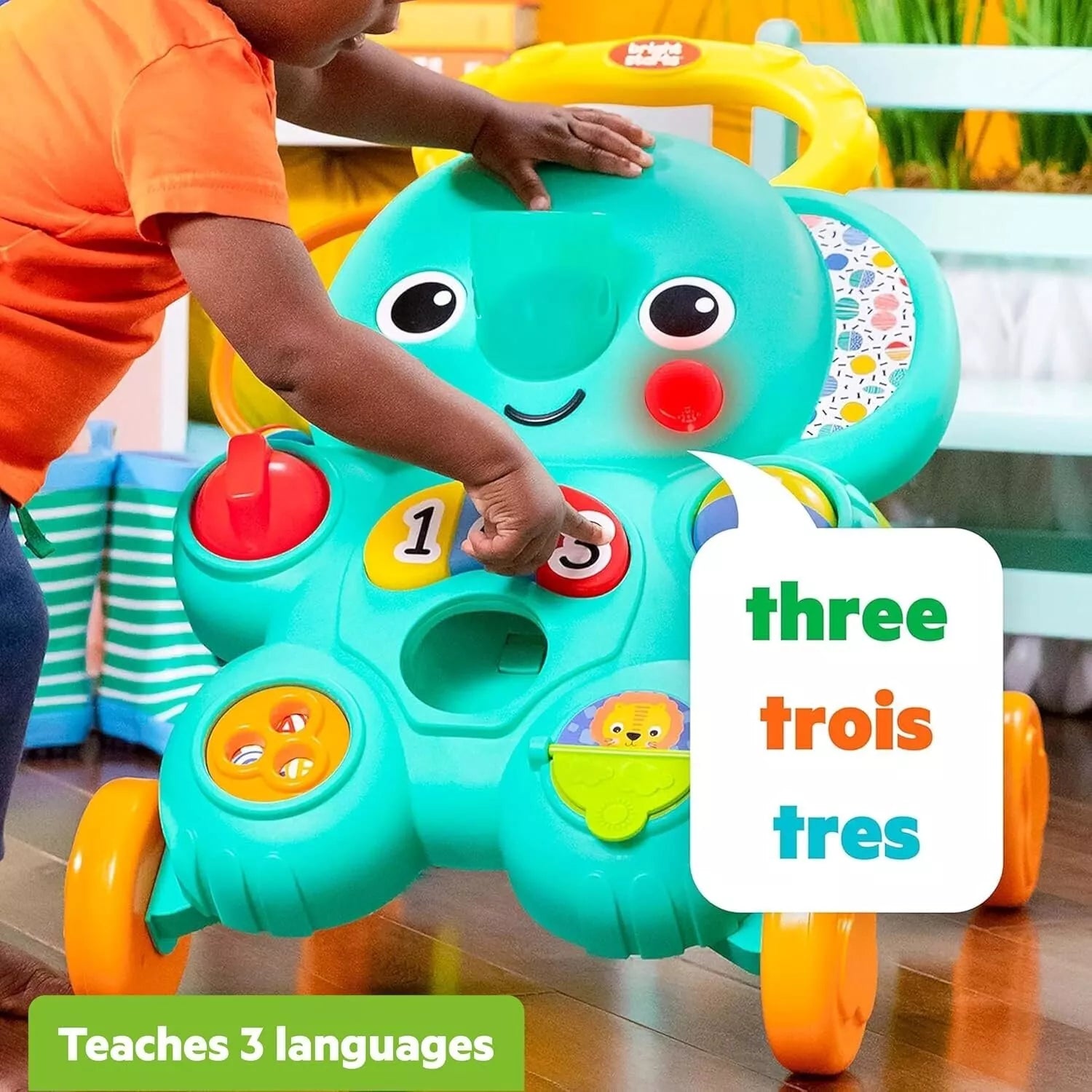 Stumdukas Bright Starts Stroll 'n Roll 2in1 Ball Push Walker ELEPHANT