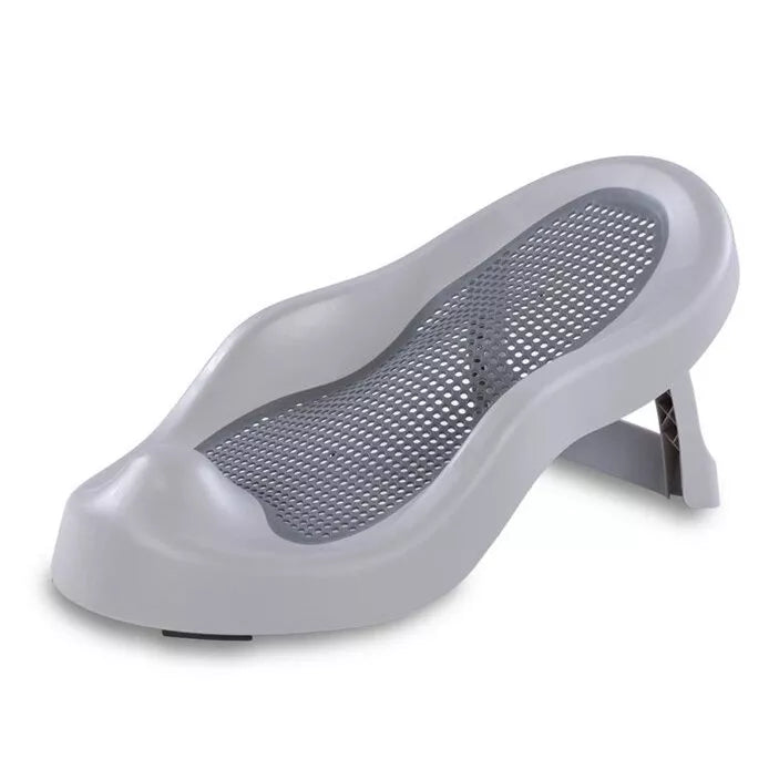 Sulankstoma kūdikio vonelė su termometru ir silikoniniu gultuku BATH&CARE Dark Grey