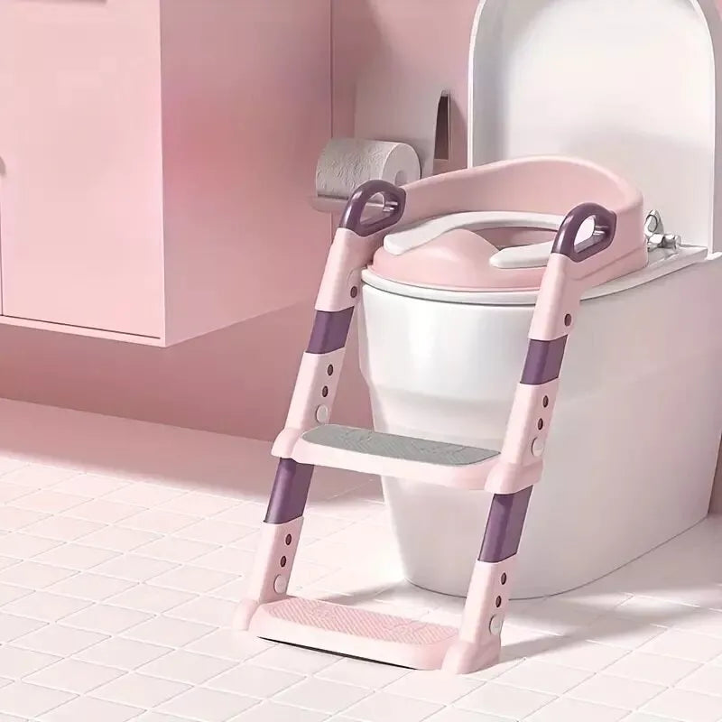 Tualeto sėdynė su laipteliu LEA Pink