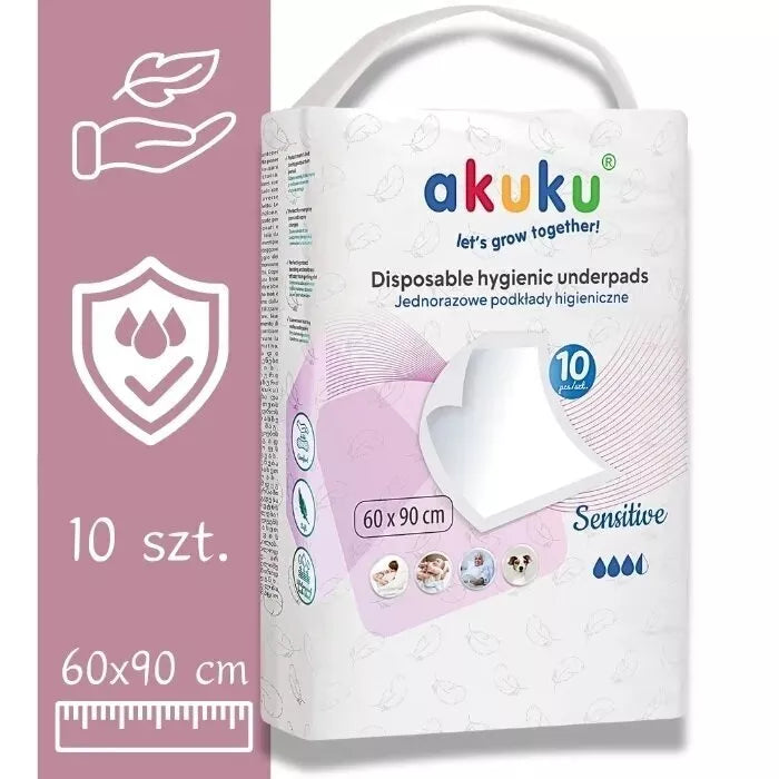 Vienkartiniai higieniniai paklotai AKUKU 60x90 cm, 10 vnt