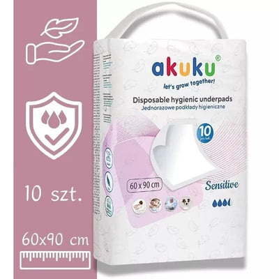 Vienkartiniai higieniniai paklotai AKUKU 60x90 cm, 10 vnt