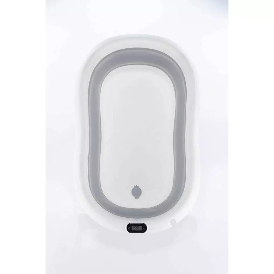 Sulankstoma kūdikio vonelė su termometru ir pagalve BATH&CARE Grey