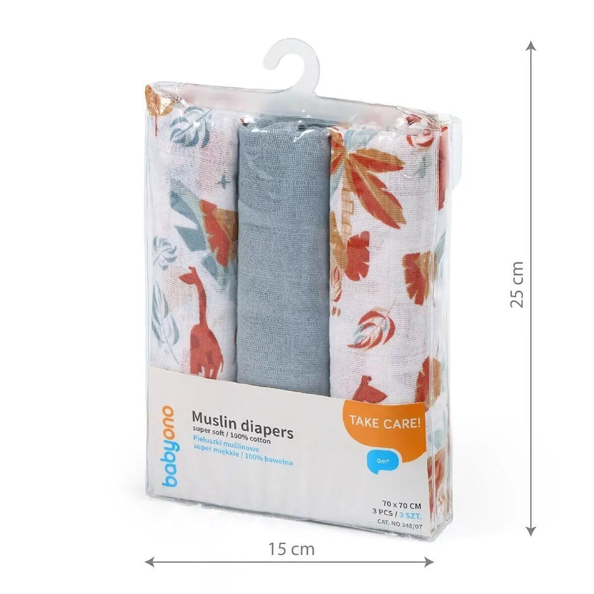 Vystyklai MUSLIN BabyOno 348/07-3 vnt