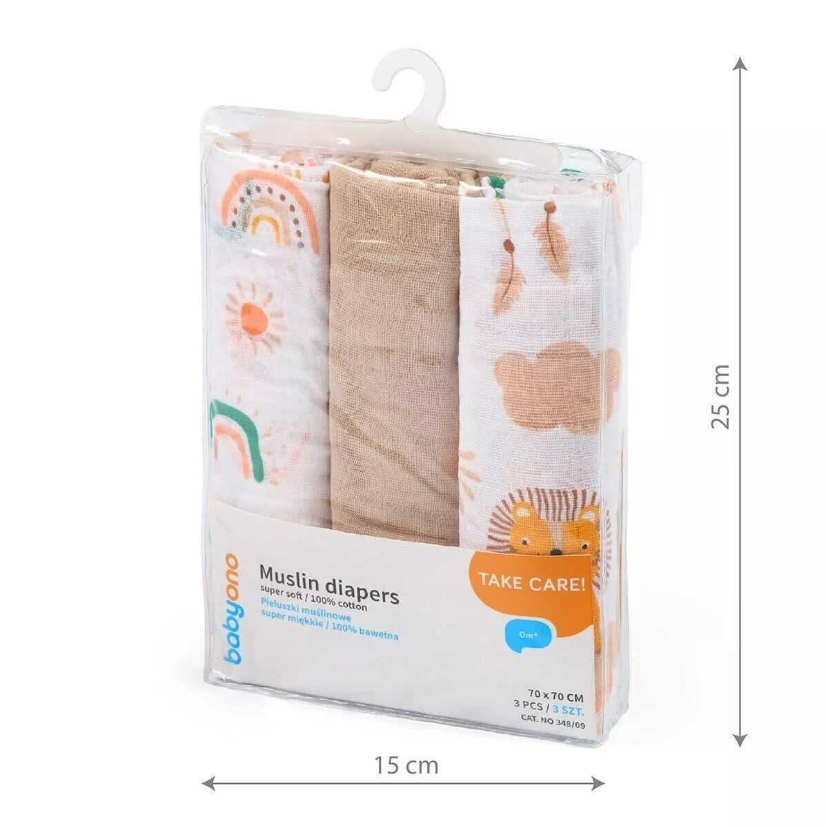 Vystyklai MUSLIN BabyOno 348/08-3 vnt
